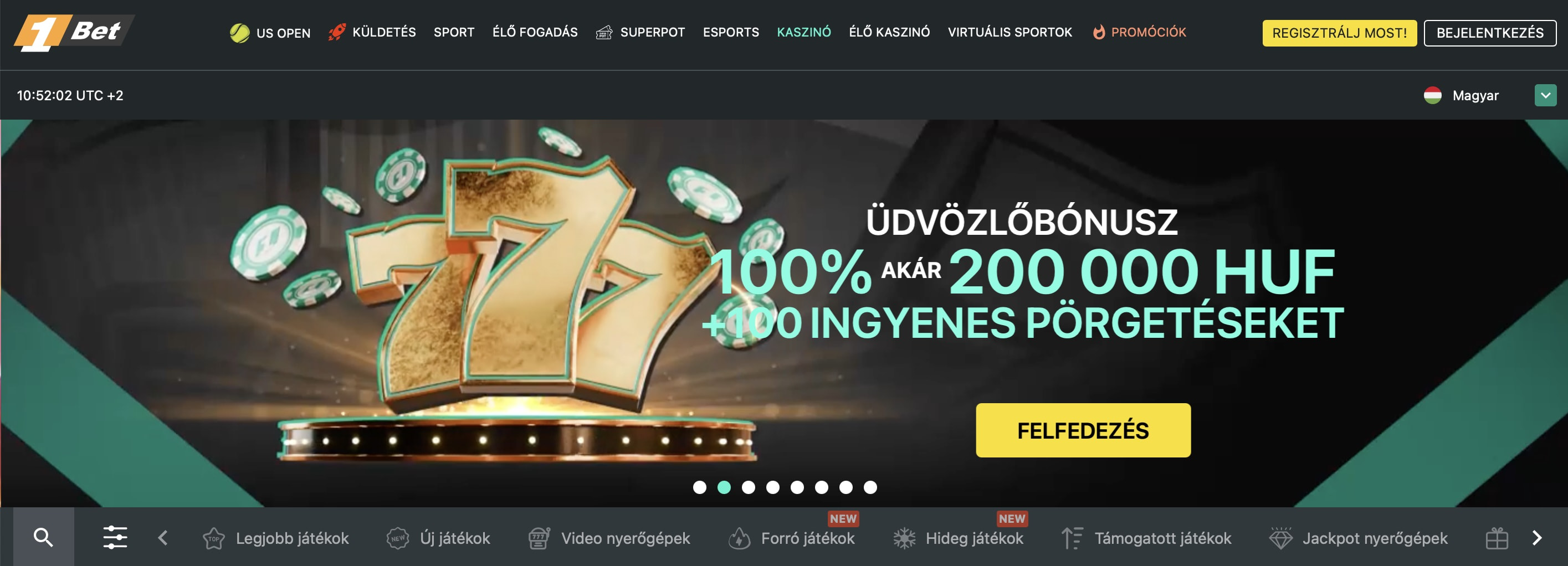 Az 1Bet oldalára
