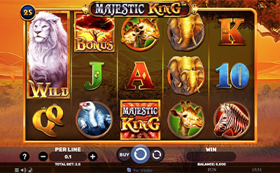 A Majestic King Online Nyerőgép a Vinyl Casino kínálatában