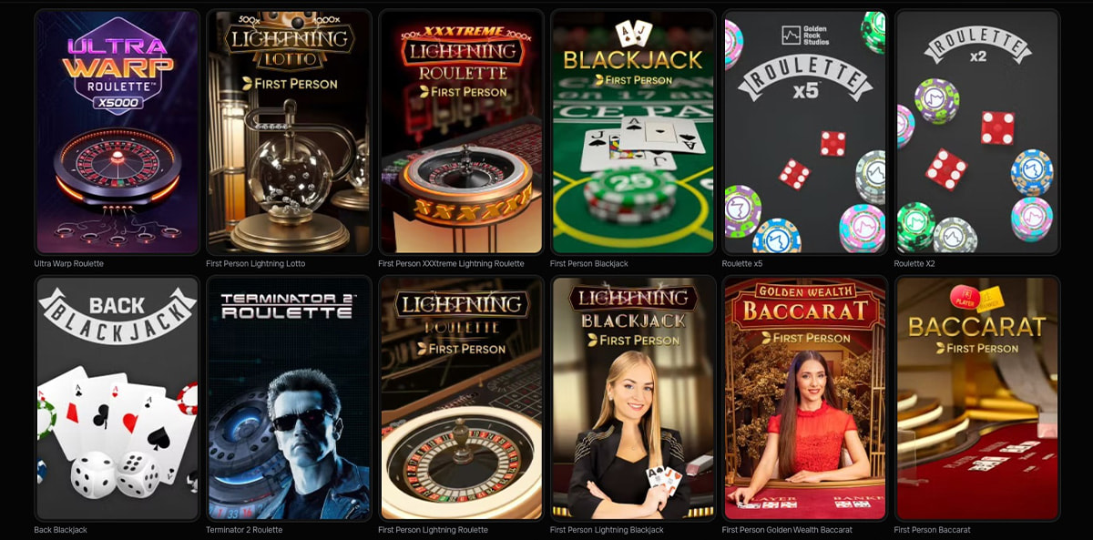 Asztali játékválaszték Revolution Casinóban